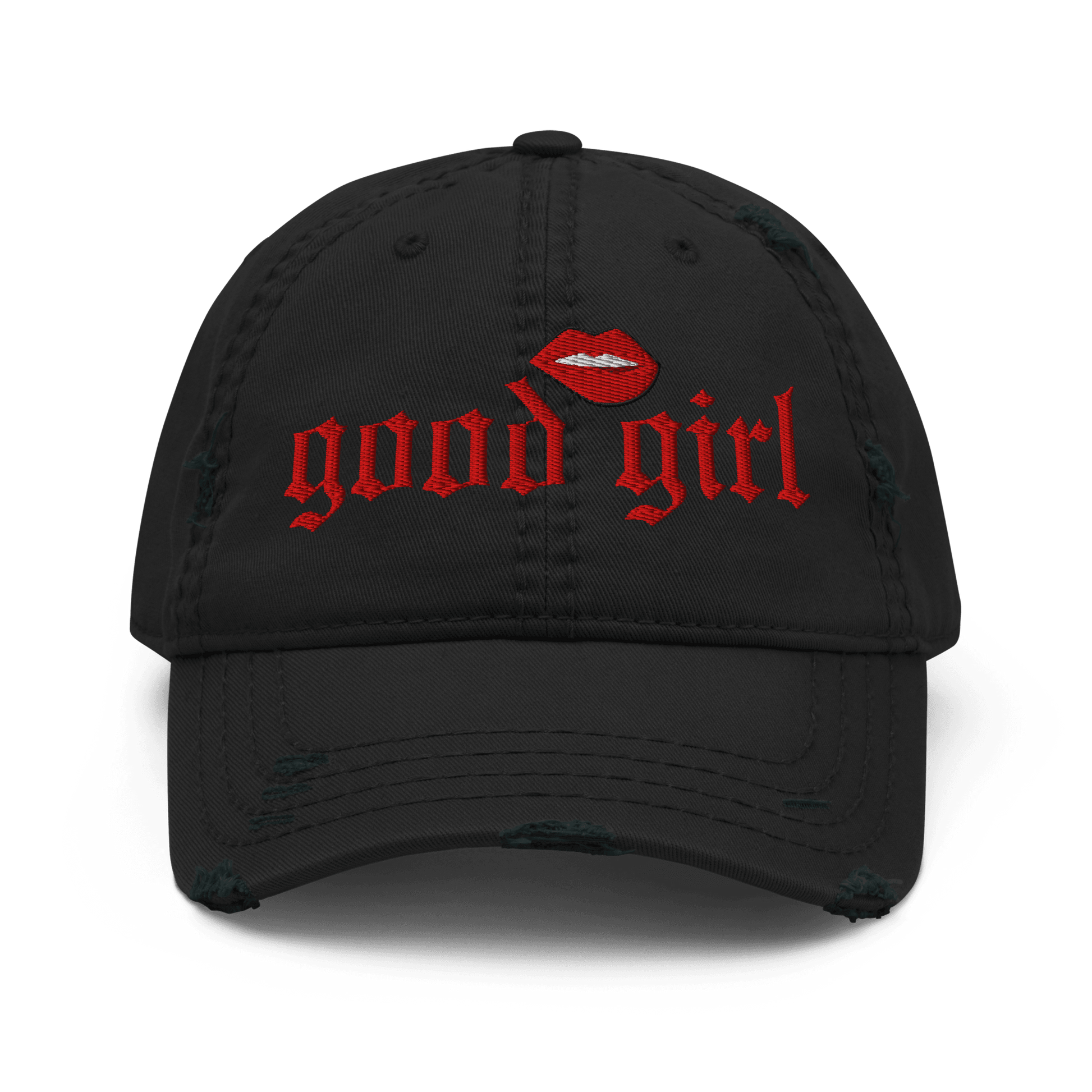 Good Girl Distressed Dad Hat in After Midnight