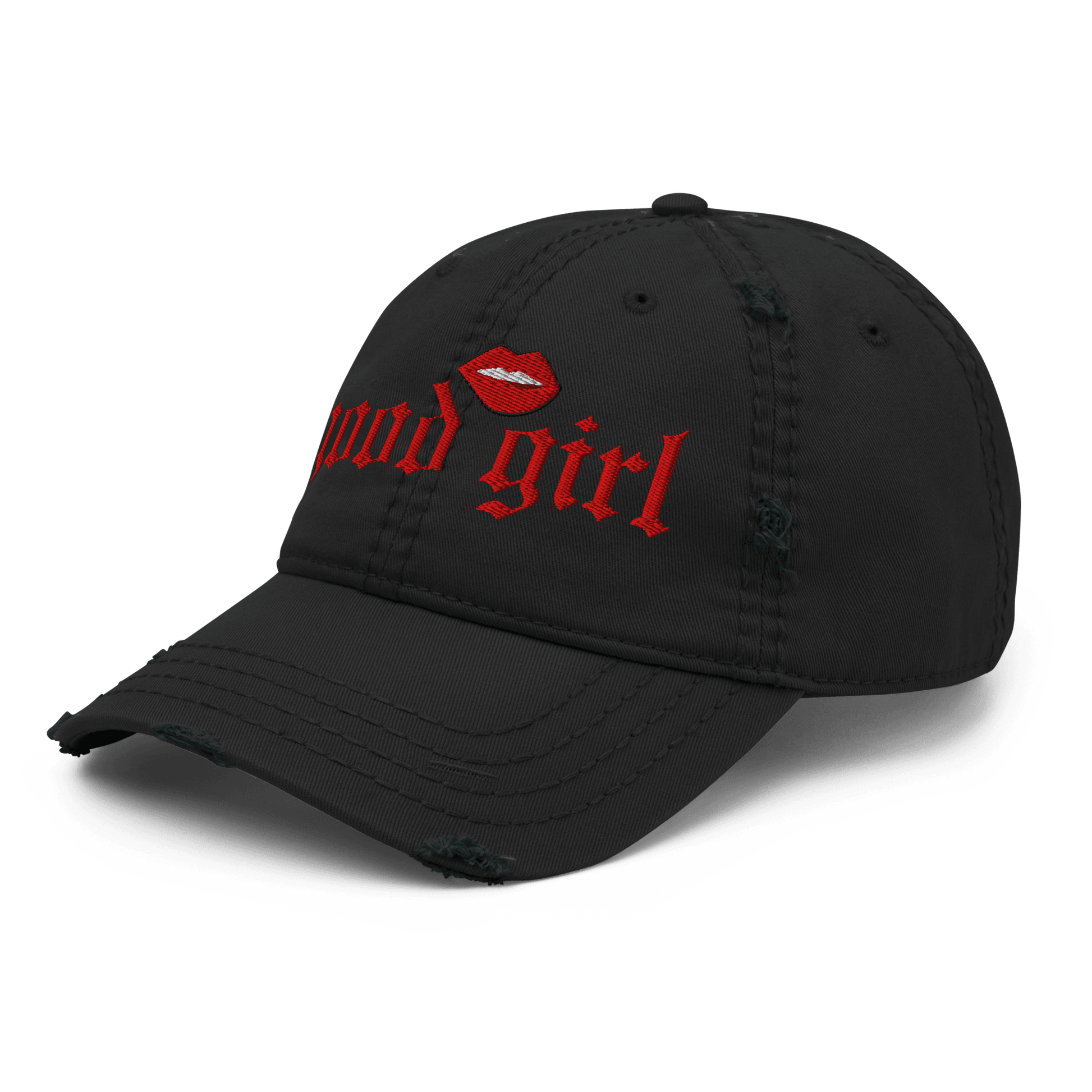 Good Girl Distressed Dad Hat in After Midnight