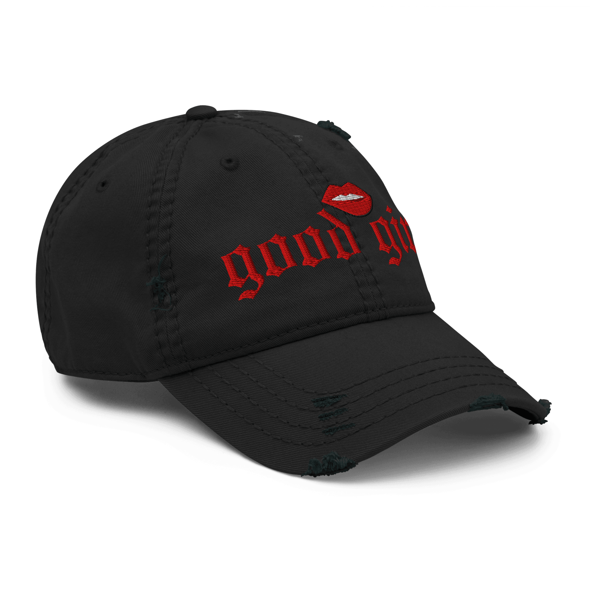 Good Girl Distressed Dad Hat in After Midnight