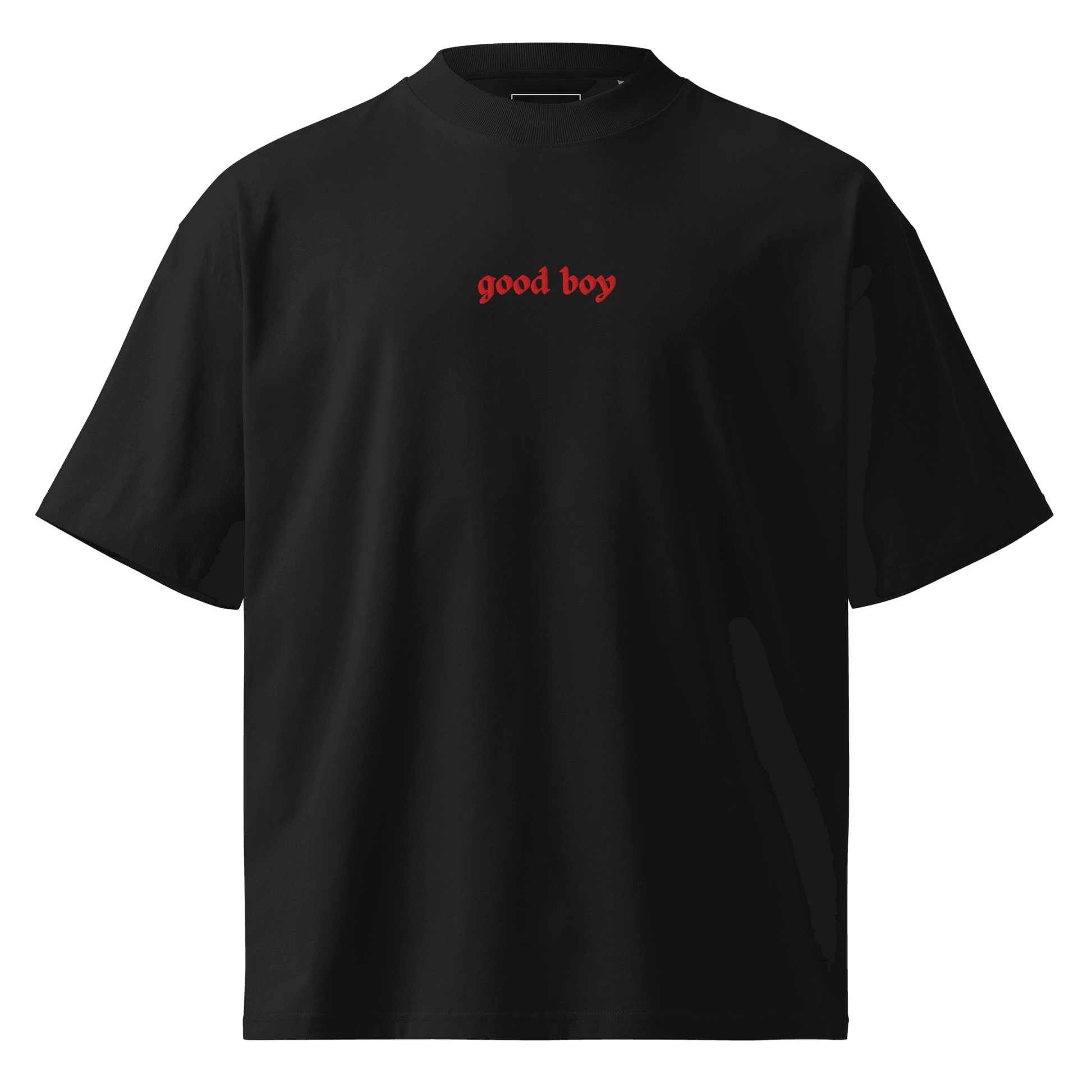 Good Boy Embroidered Organic Tee in After Midnight by The Siq Collective mock up