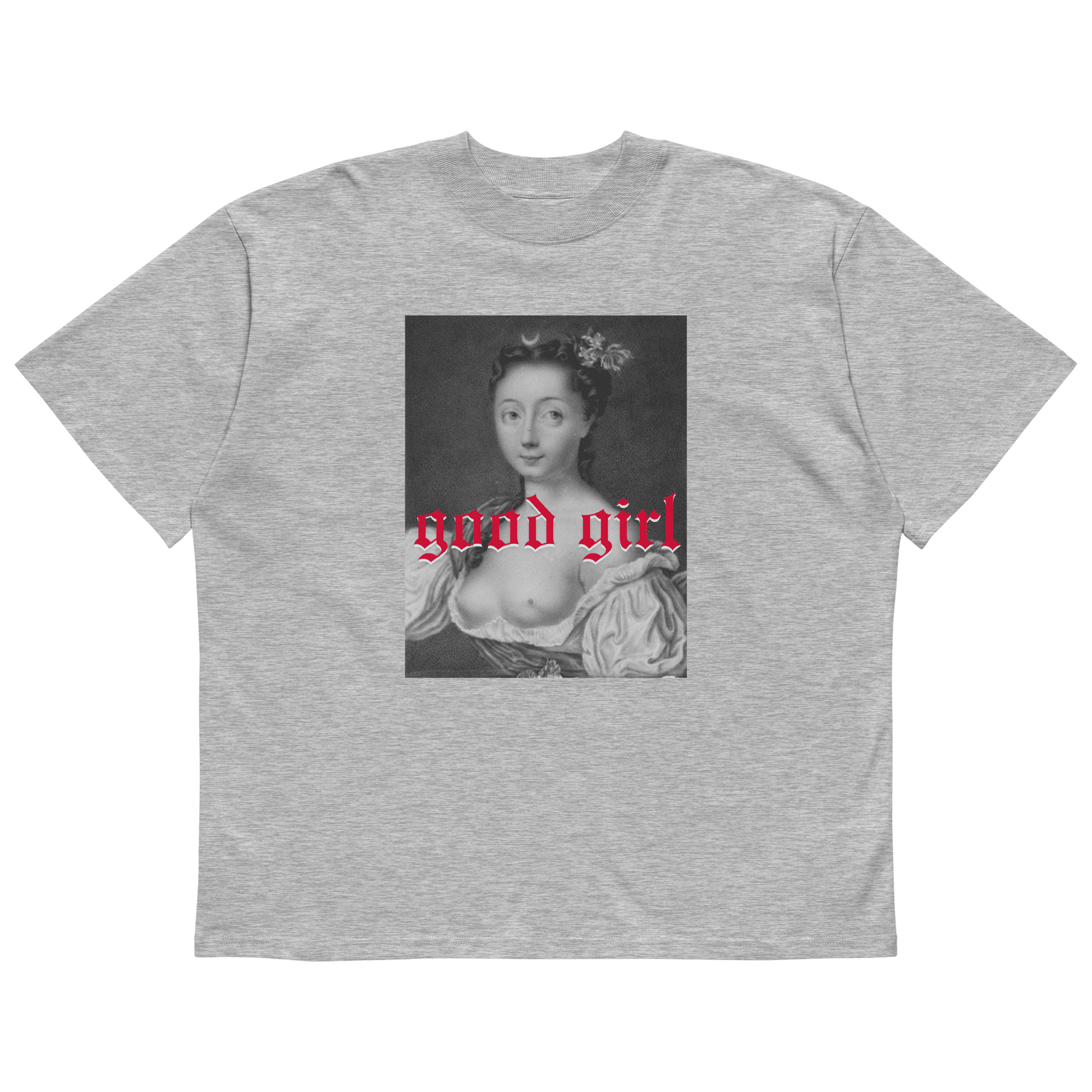 Good Girl Organic Oversized Tee in Heather