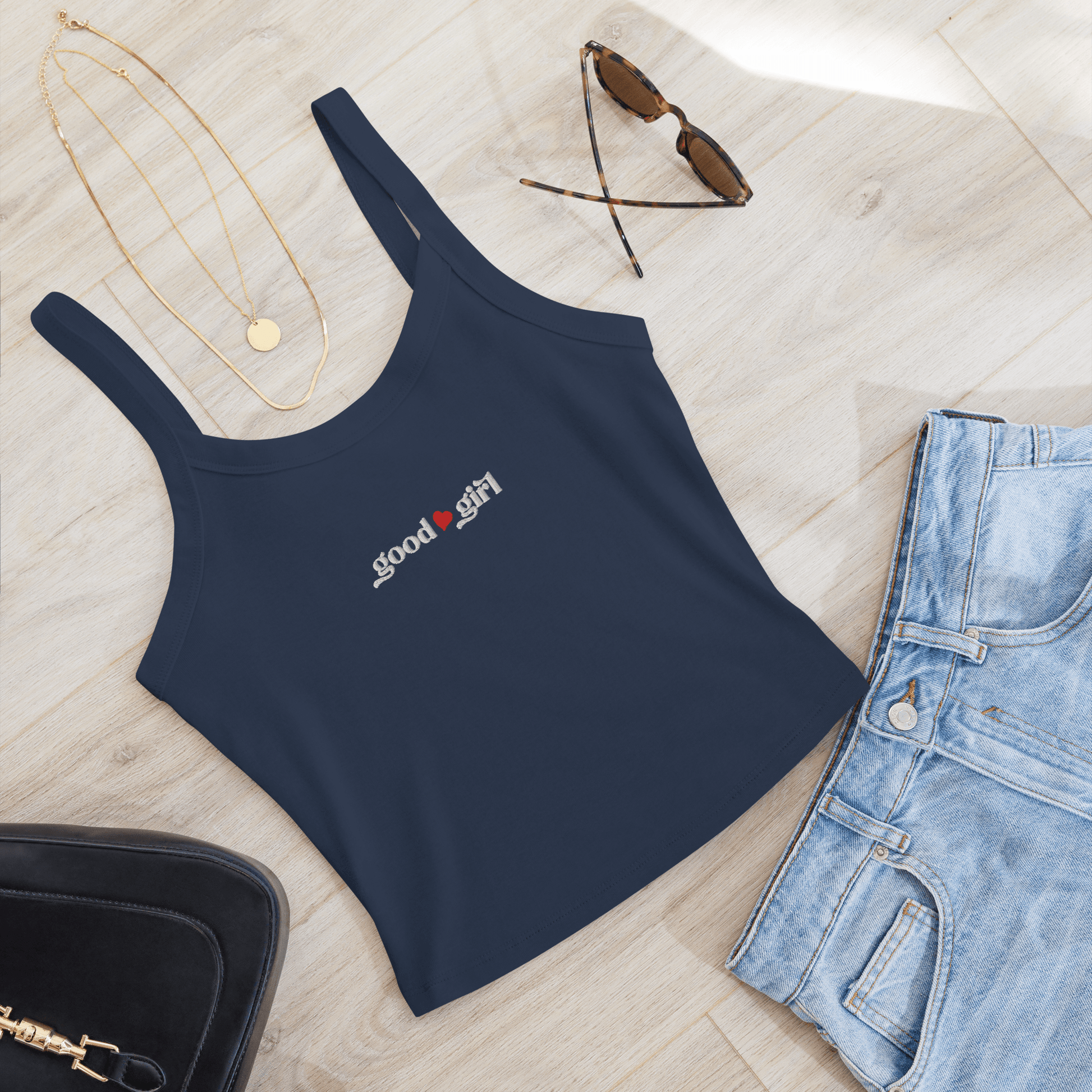 Good Girl Baby Tank in French Navy